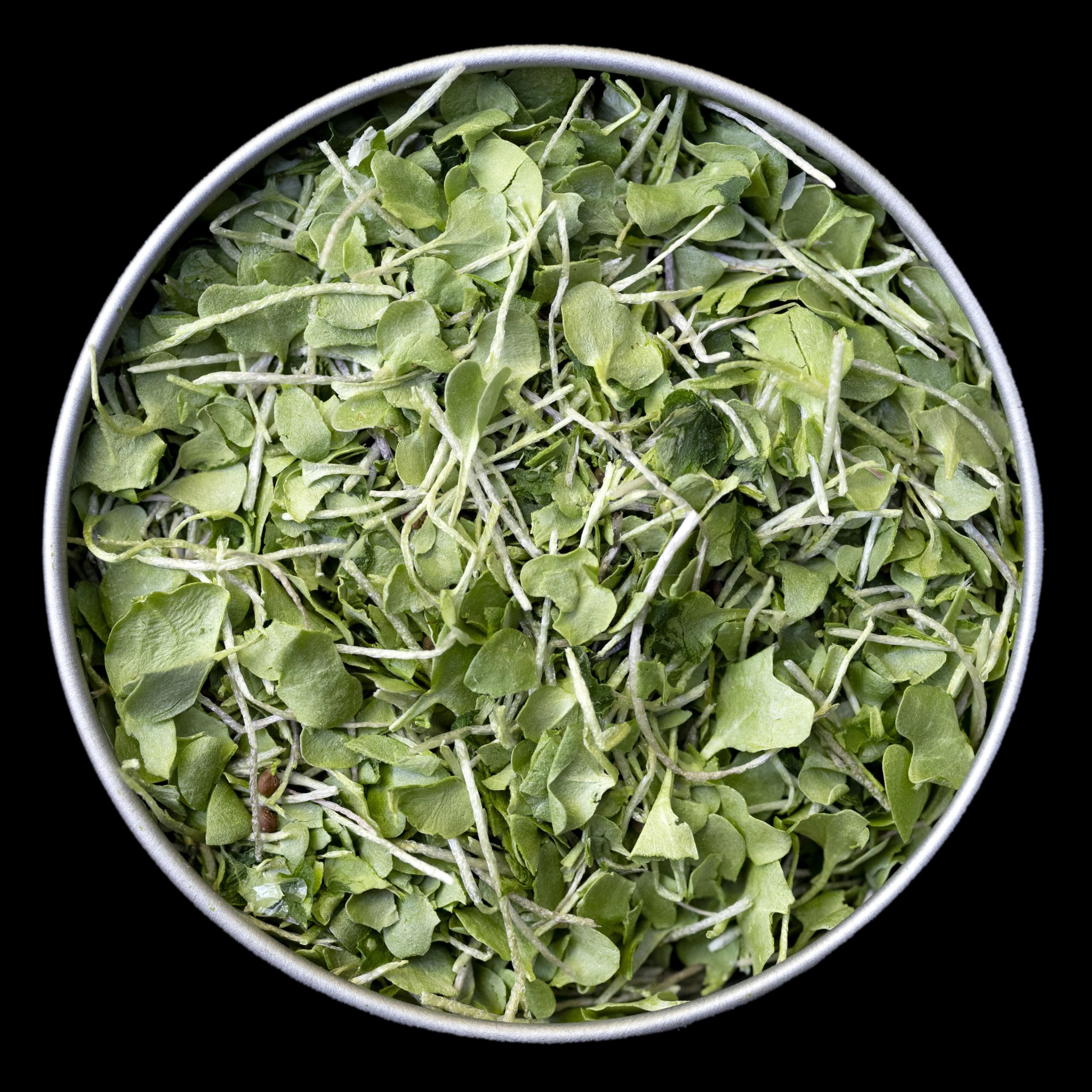 BeMicro whole food microgreens bottle close-up, ideal for smoothies and soups.