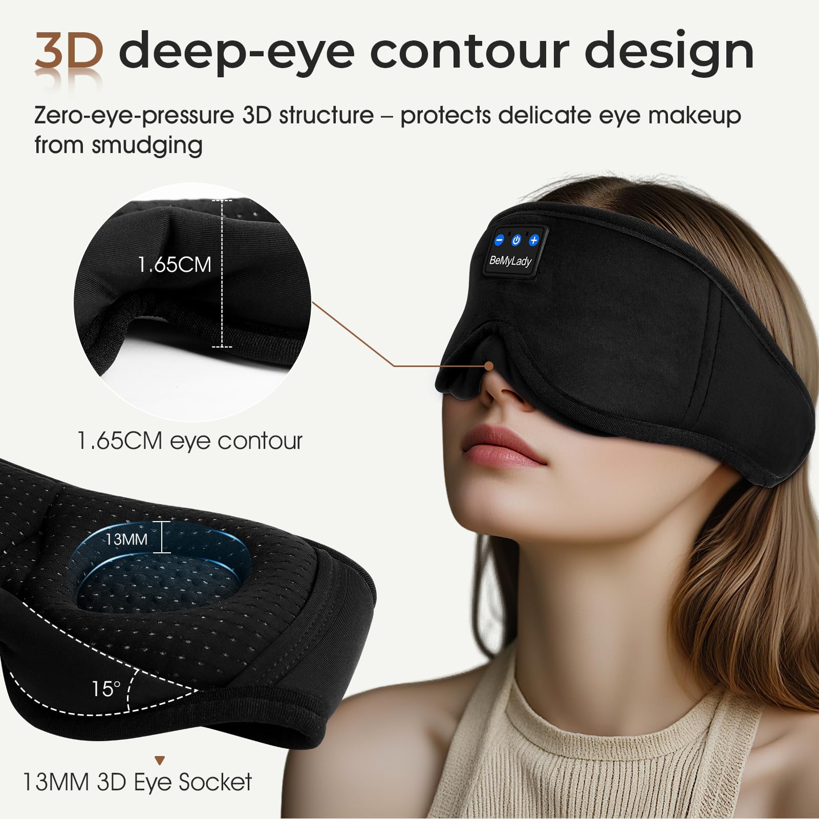 BeMyLady Bluetooth headphones with ultra-thin speakers for immersive sound