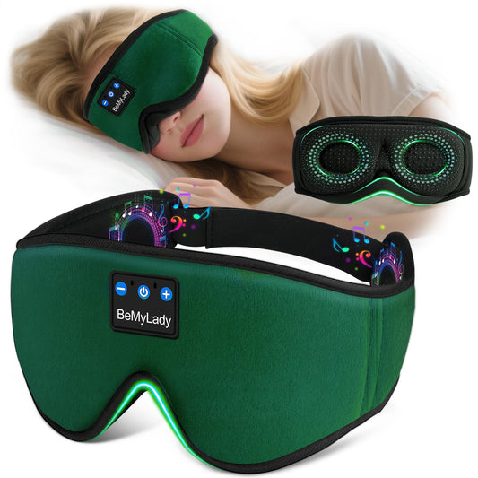 BeMyLady Sleep Mask Headphones with 100% blackout for deep rest.