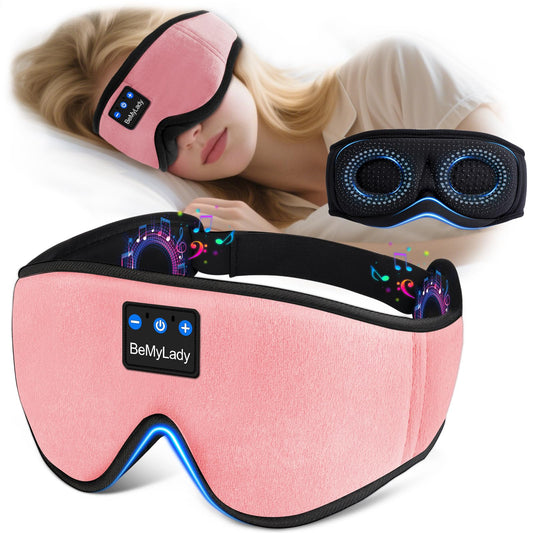 BeMyLady sleep mask headphones with 100% light blocking for undisturbed travel.