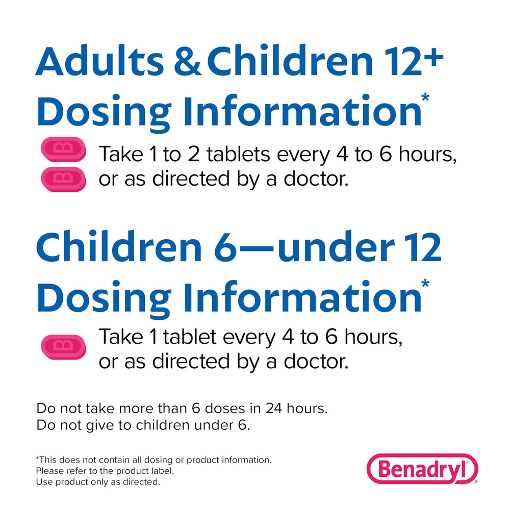 Illustration of common allergy symptoms with Benadryl