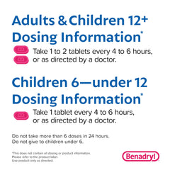 Illustration of common allergy symptoms with Benadryl
