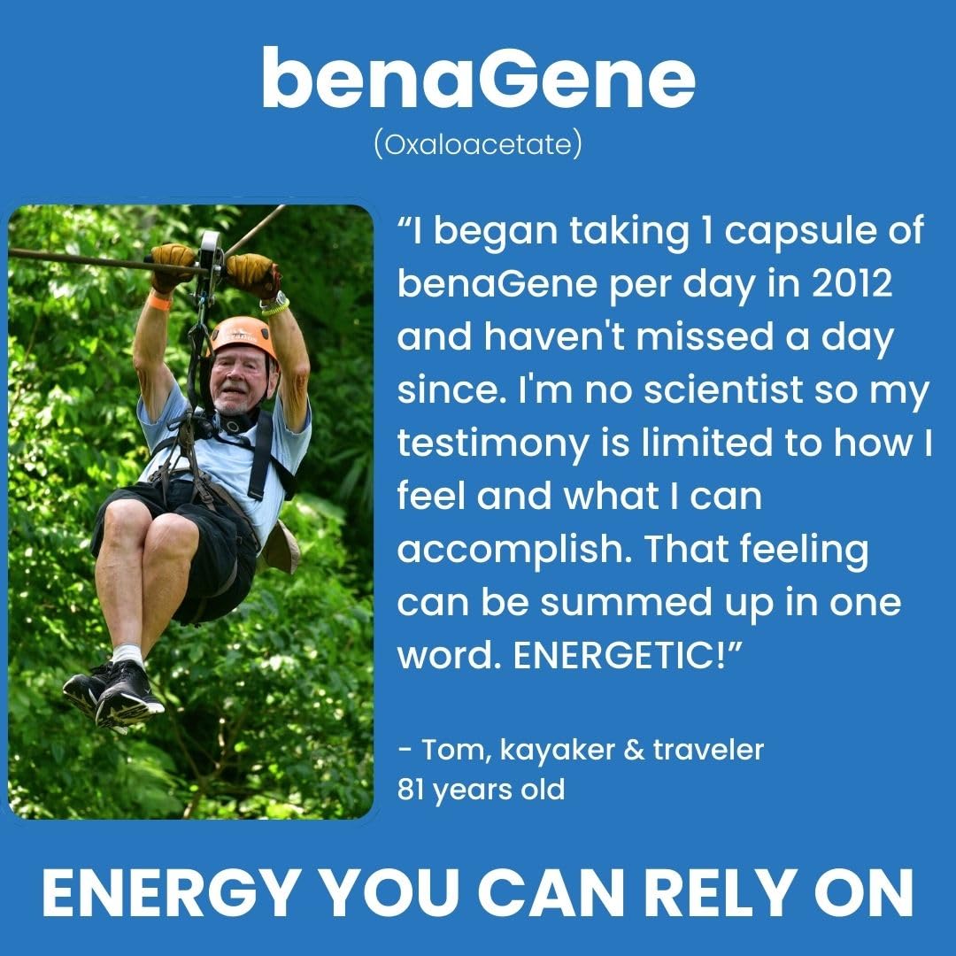 Benagene oxaloacetate bottle label closeup with stabilization notes.