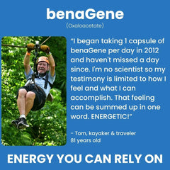 Benagene oxaloacetate bottle label closeup with stabilization notes.