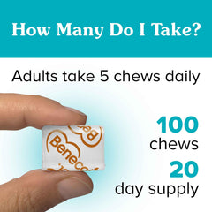 Benecol Soft Chews on-the-go pack in bag for travel.