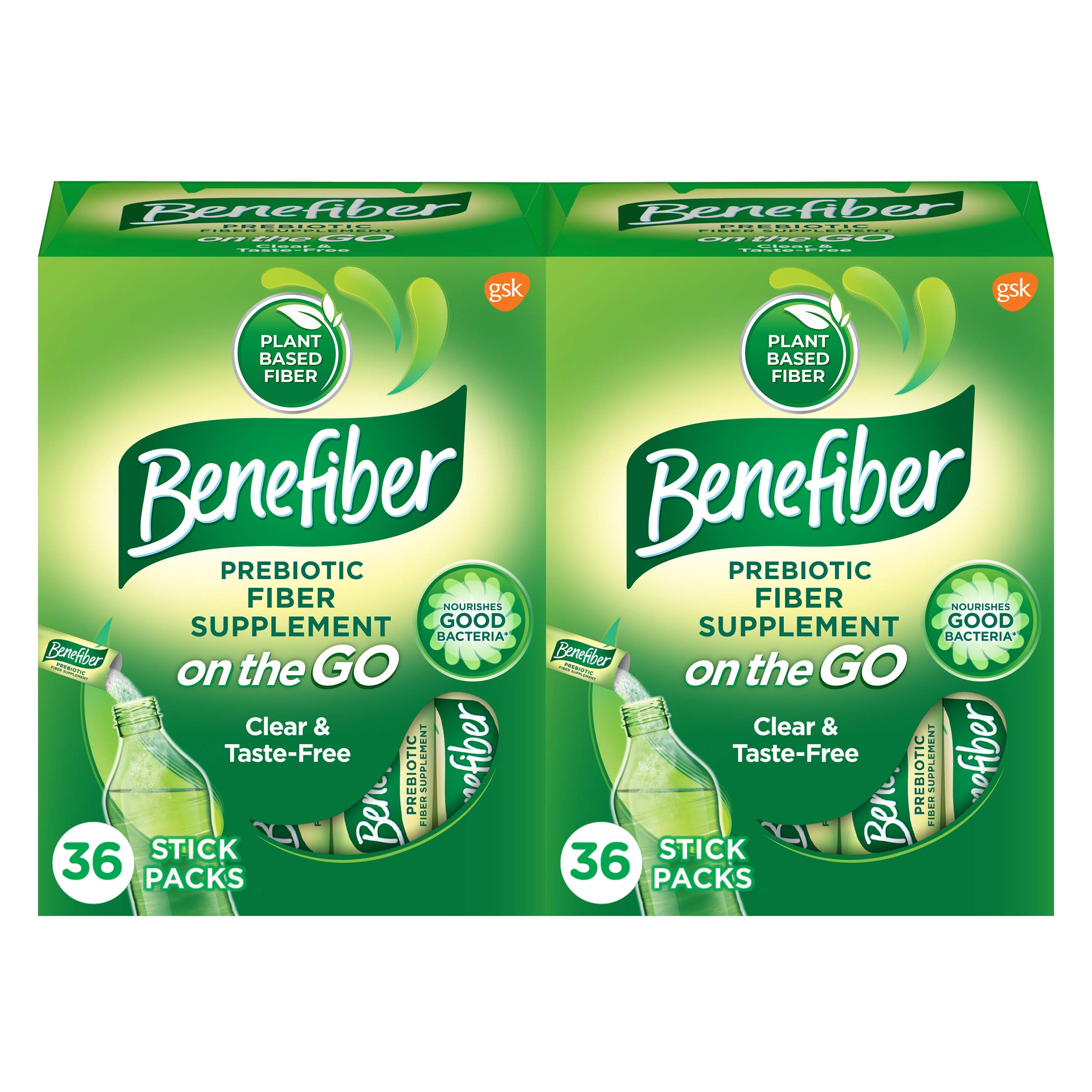Benefiber On the Go stick packs outer box displaying branding for daily fiber support
