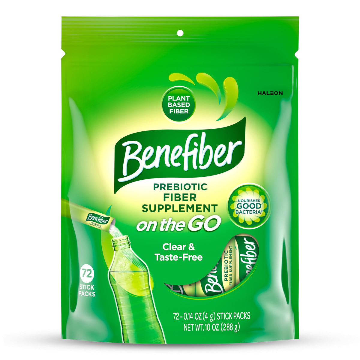 Benefiber On the Go sticks packaging for convenient daily fiber on the move