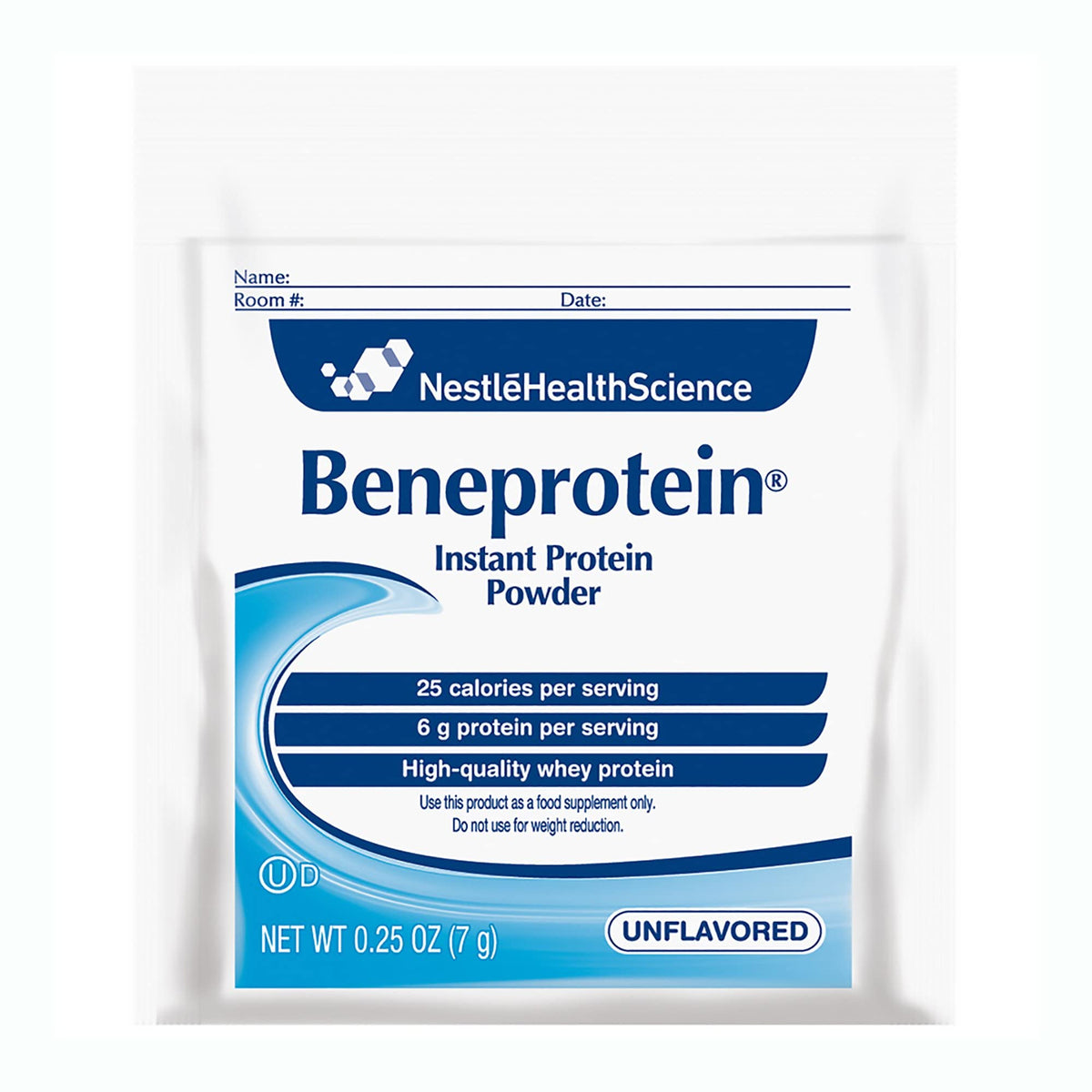 Beneprotein 75-packet case shown for quick, unflavored protein boosts.
