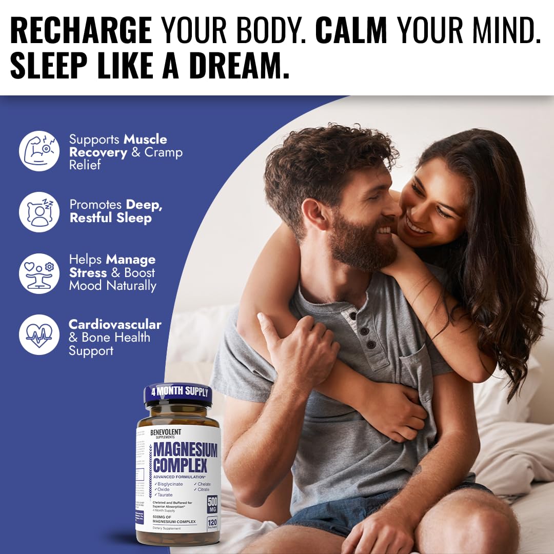 Benevolent Nourishment Magnesium Complex bottle front for daily wellness support.