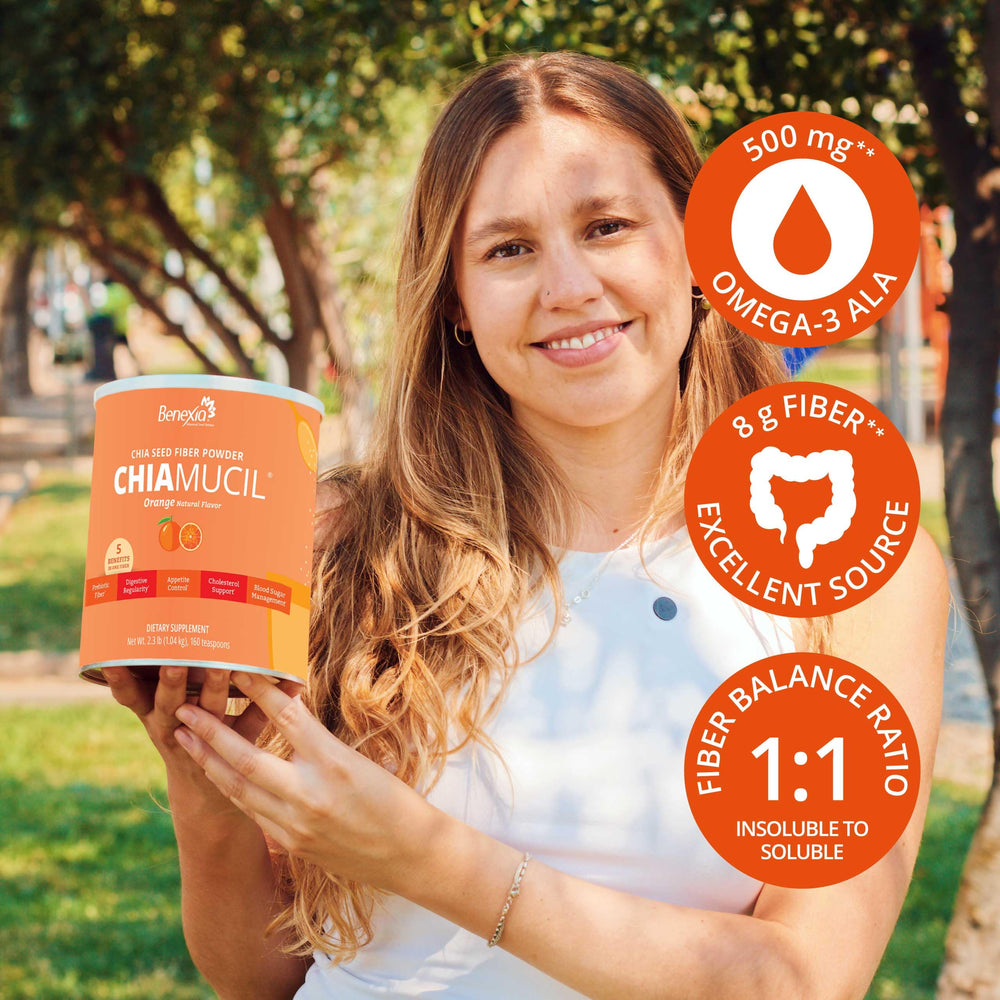 Chiamucil powder dissolving quickly in water for convenient supplementation.