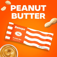 Close-up of roasted peanut bits on a BENOPE protein bar for flavor depth.