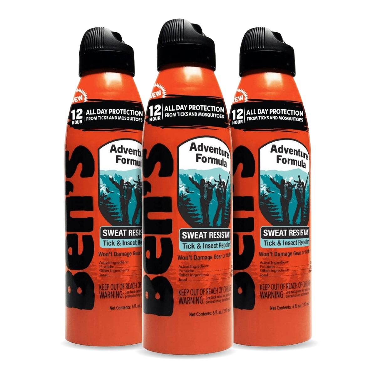 Ben's Adventure Formula 6oz bottle front view for outdoor protection.