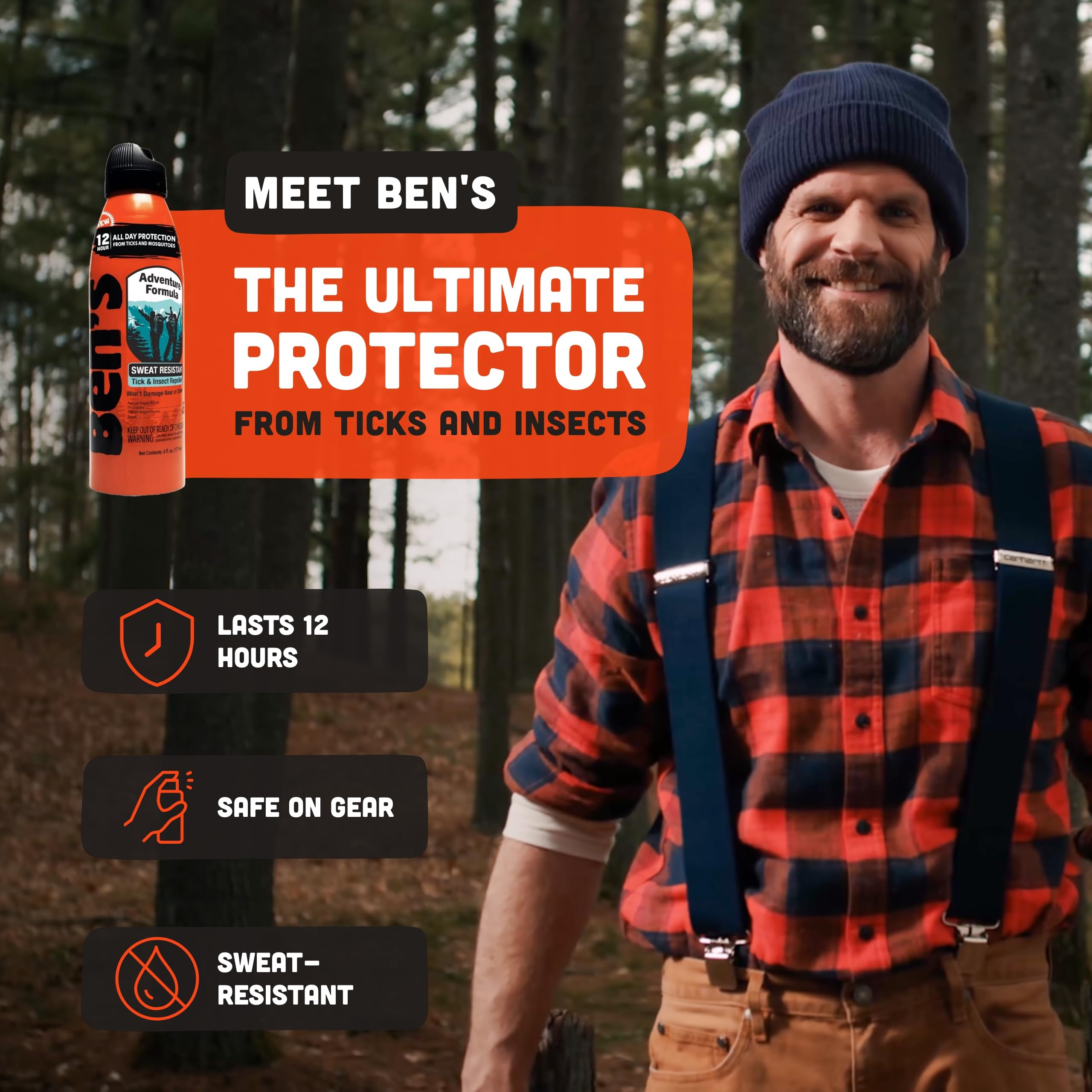 Ben's Adventure Formula EcoSpray mist demonstrates angle-friendly application.