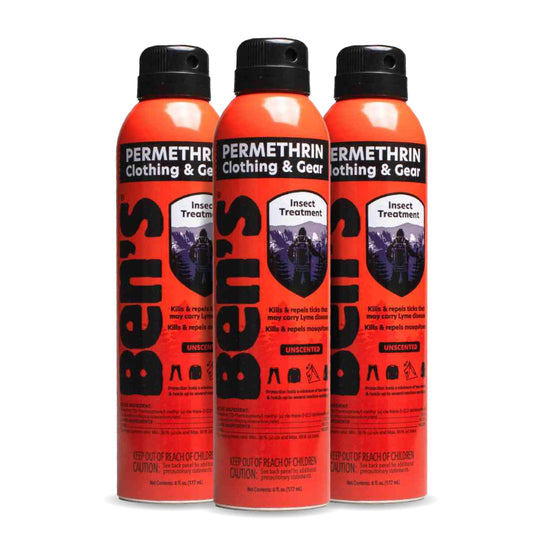 Ben's Clothing & Gear insect repellent 6oz bottle protects fabric from biting insects.