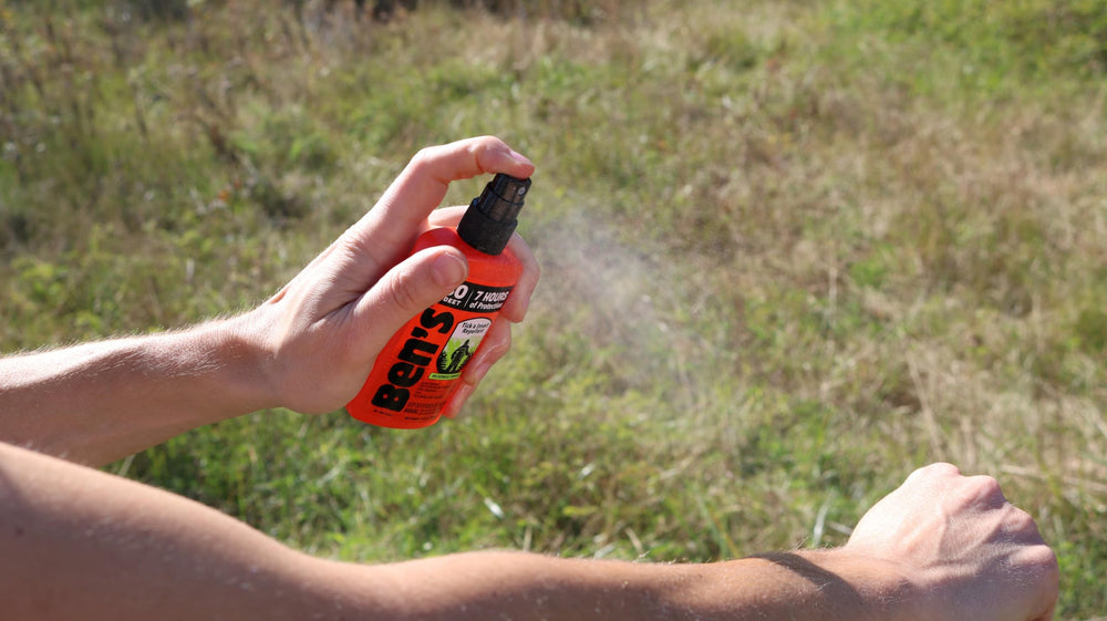 Ben's bug spray provides extended protection during outdoor activities.