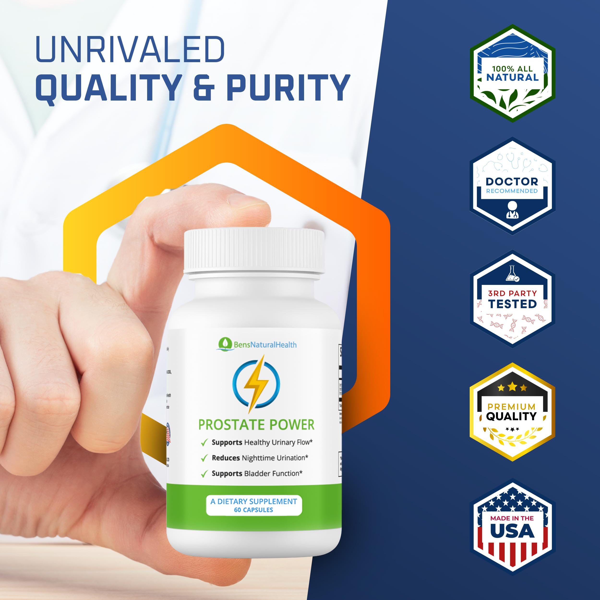 Ben's Natural Health Prostate Power boron-glycine-complex highlights hormonal balance