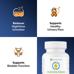 Ben's Natural Health Prostate Power capsules closeup reveals easy-to-swallow daily capsules for ongoing support