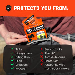 Ben's Tick & Insect Repellent Wipes outdoor scene for rugged field use