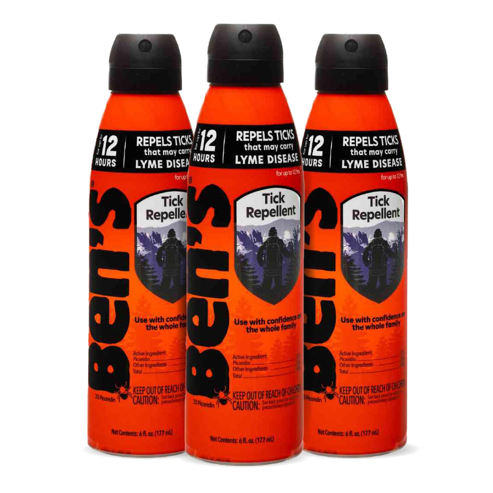 Ben's Tick Repellent bottle showing long-lasting protection against ticks and insects.