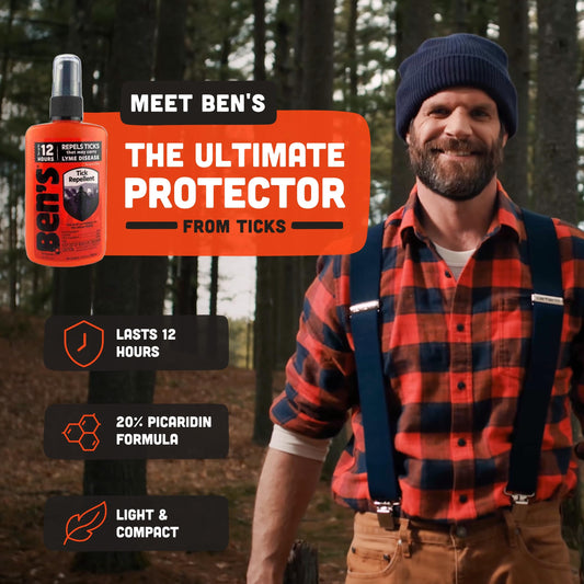 Ben's Tick Repellent applied to clothing for all-day outdoor defense