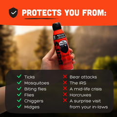 Ben's Tick Repellent on clothing forming a protective barrier outdoors.