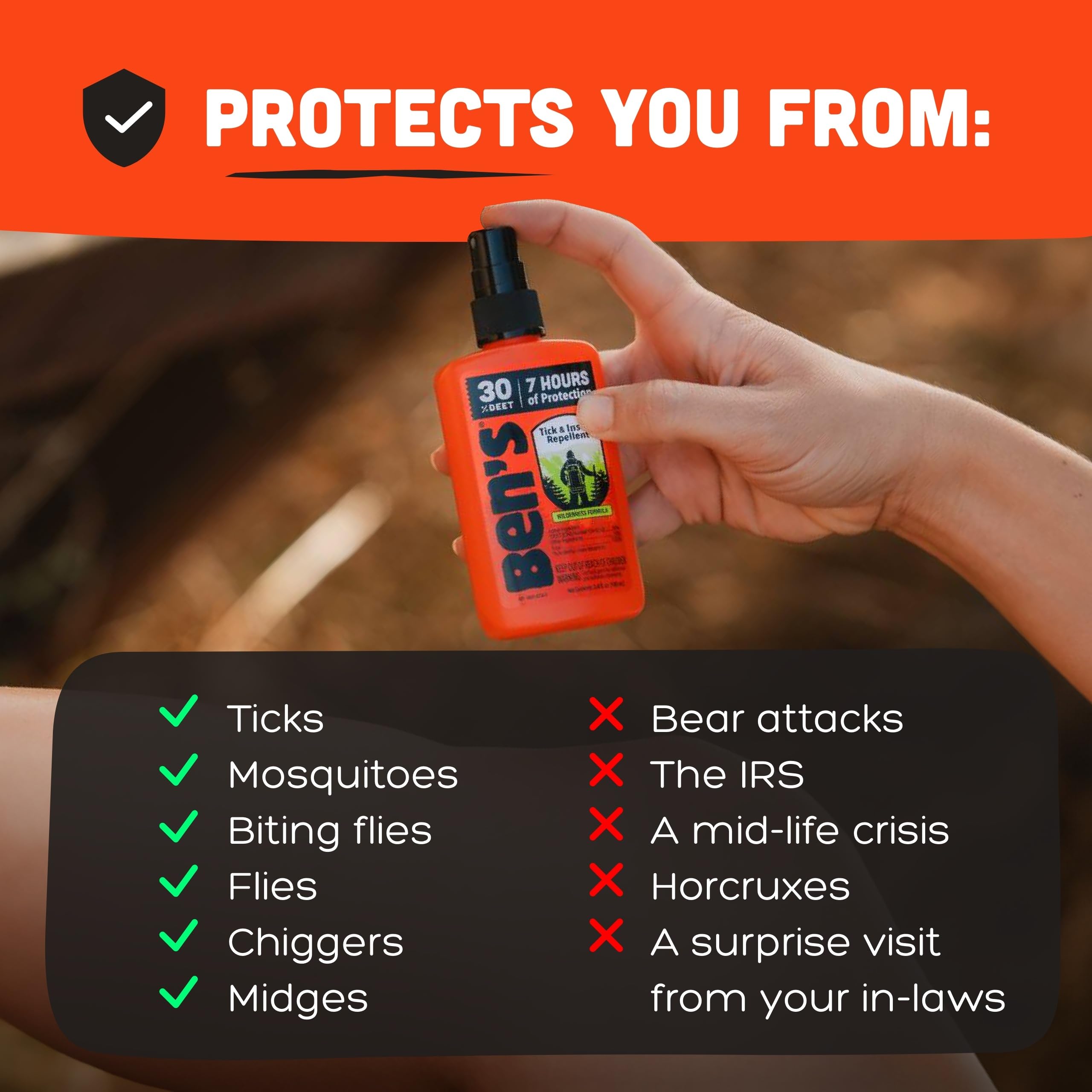 Ben's water-based formula reduces odor and residue on skin.