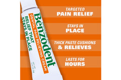 Benzodent dentist-approved ADA seal highlights professional trust.