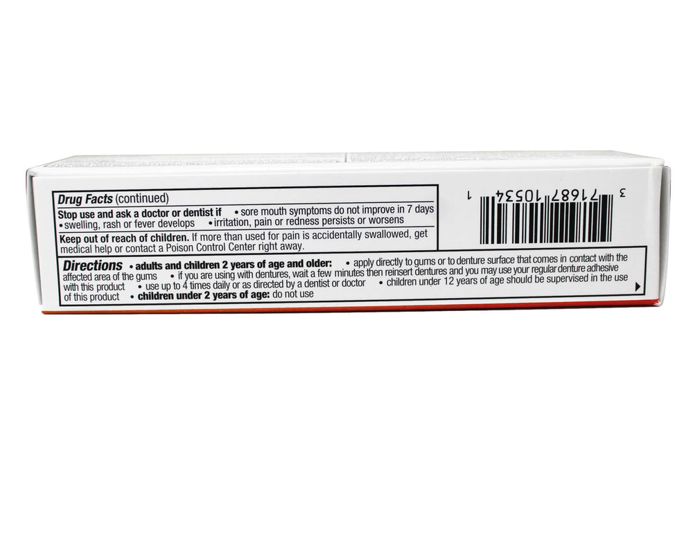 Benzodent denture comfort use image emphasizes gum cushioning.