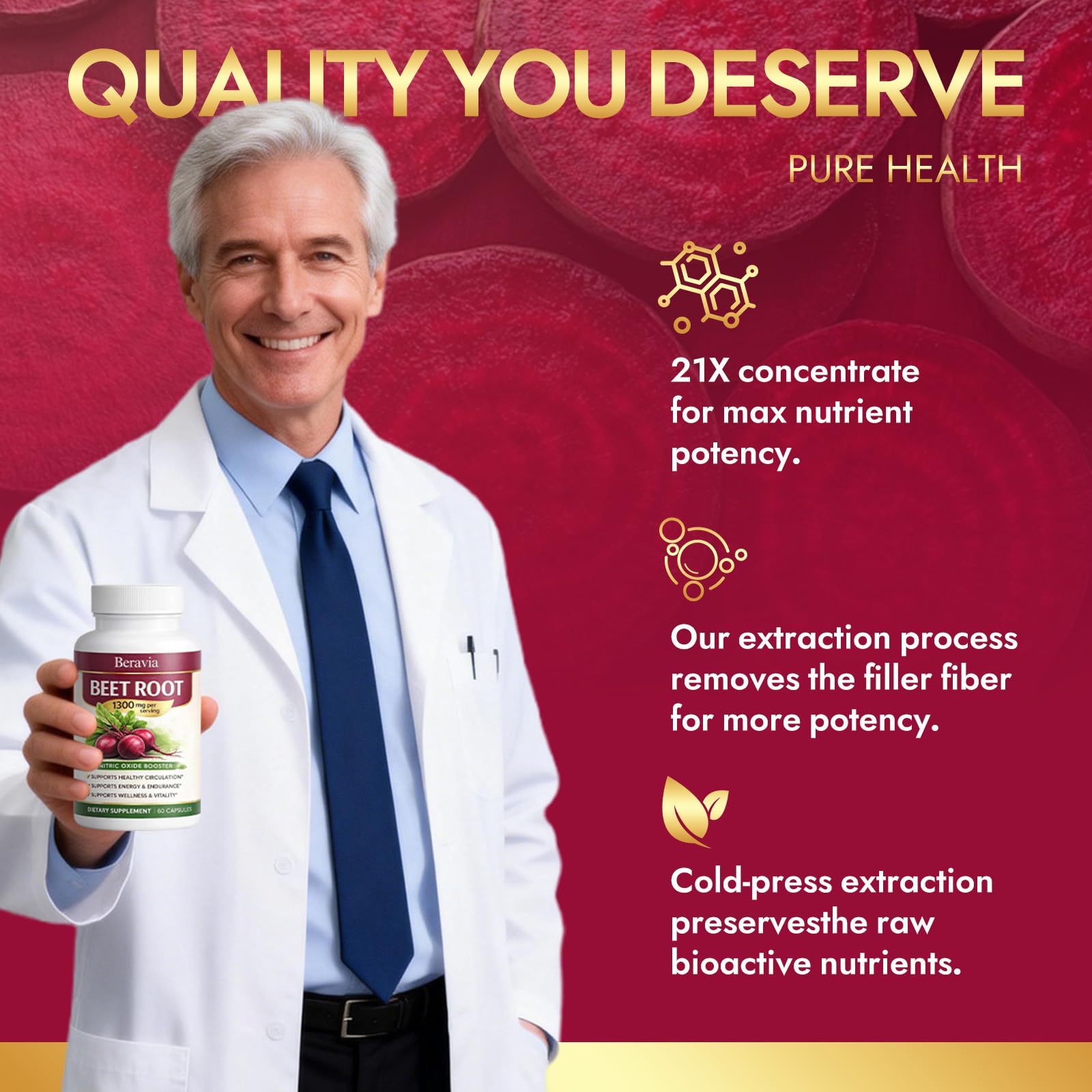 Beravia Organic Beetroot capsules ideal stirred into yogurt for a nutrient boost.