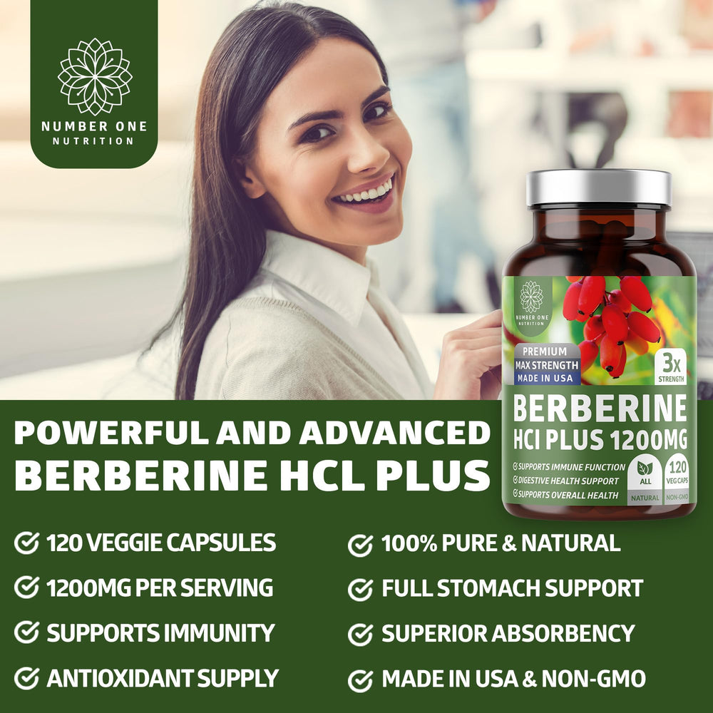 Close-up of Berberine Plus capsules showing strength and purity