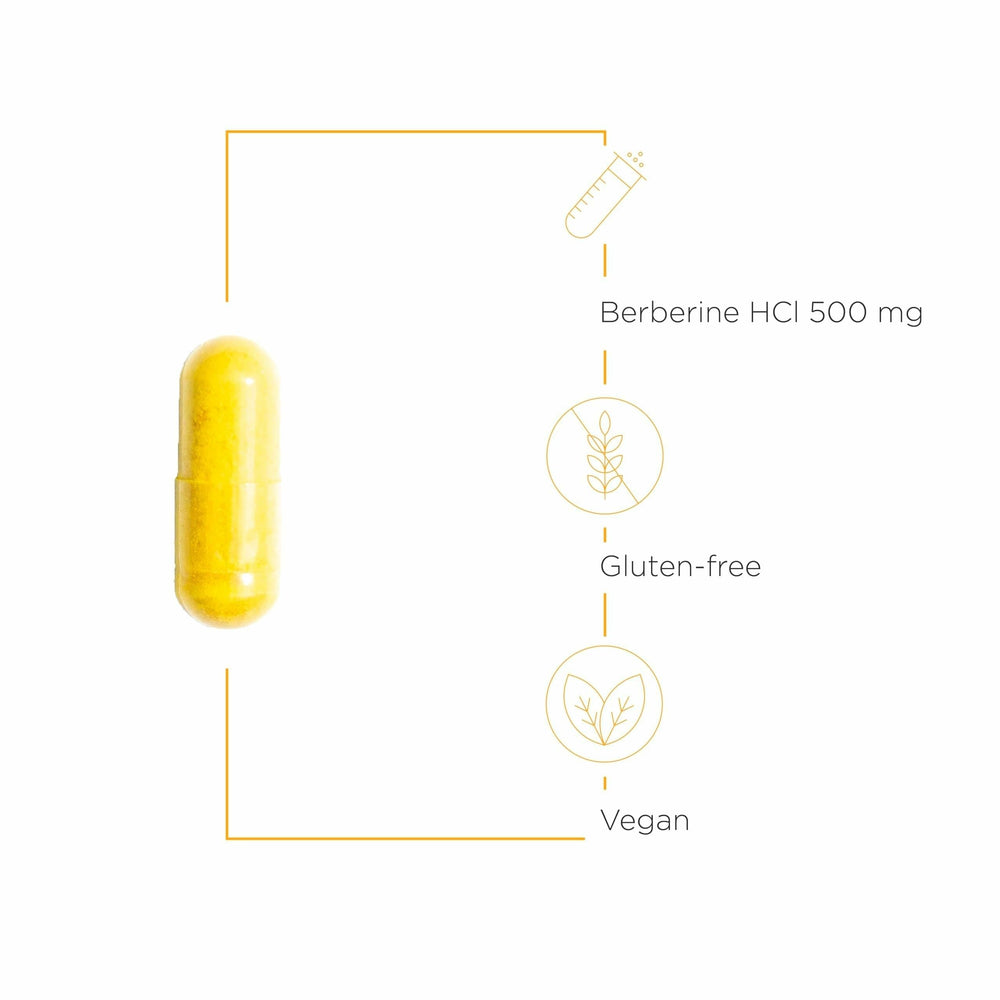 Berberine label detail highlights no wheat and absence of artificial colors.
