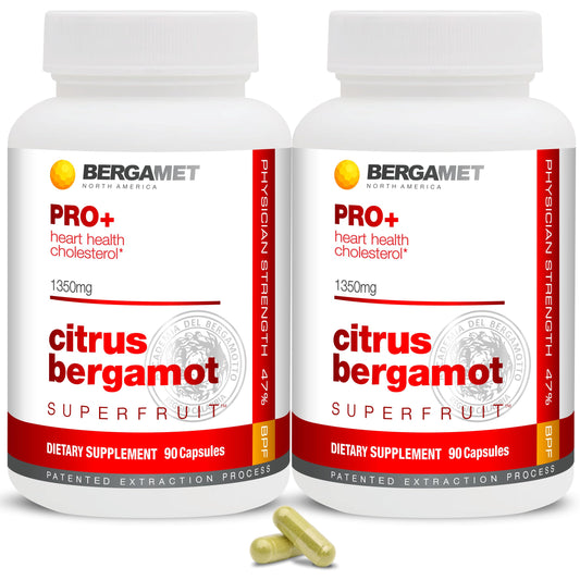 BergaMet Citrus Bergamot PRO+ bottle with olive leaf extract for daily wellness support