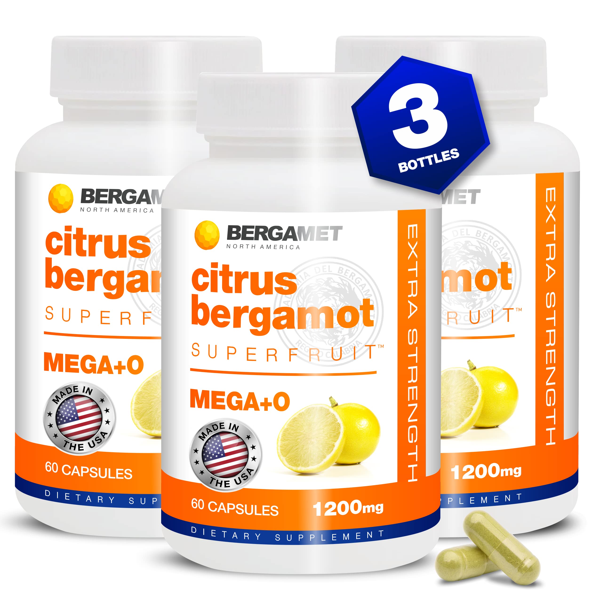 BergaMet Citrus Bergamot supplement bottle for daily support.