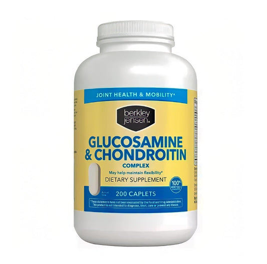Berkley Jensen glucosamine chondroitin MSM boswellia bottle helps joint comfort