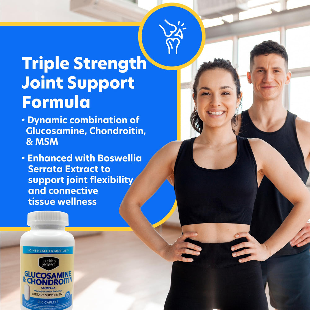 Berkley Jensen triple-strength joint support capsules on white background