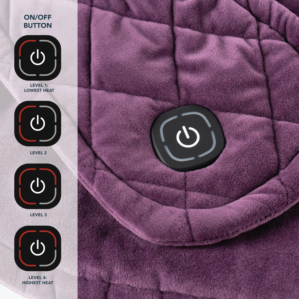 Berkshire Blanket pad resting on shoulders during cozy movie night