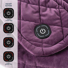 Berkshire Blanket pad resting on shoulders during cozy movie night