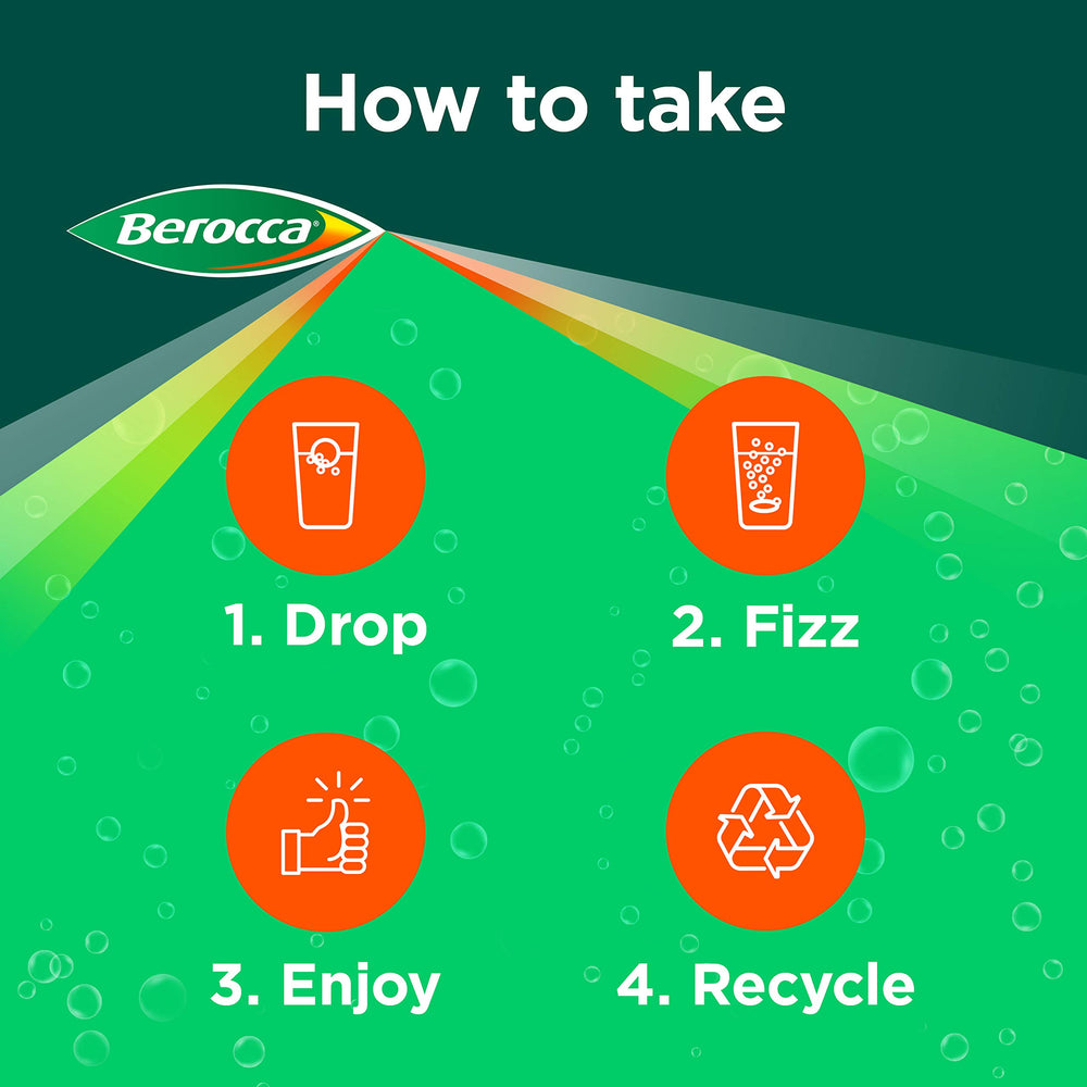 Berocca B vitamin complex tablet highlighted for energy support