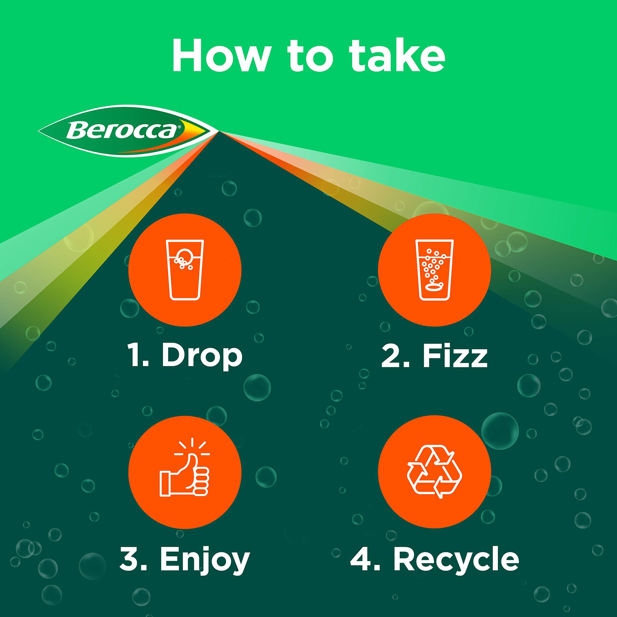 Berocca Boost tablets dissolving in water for a refreshing energy lift.