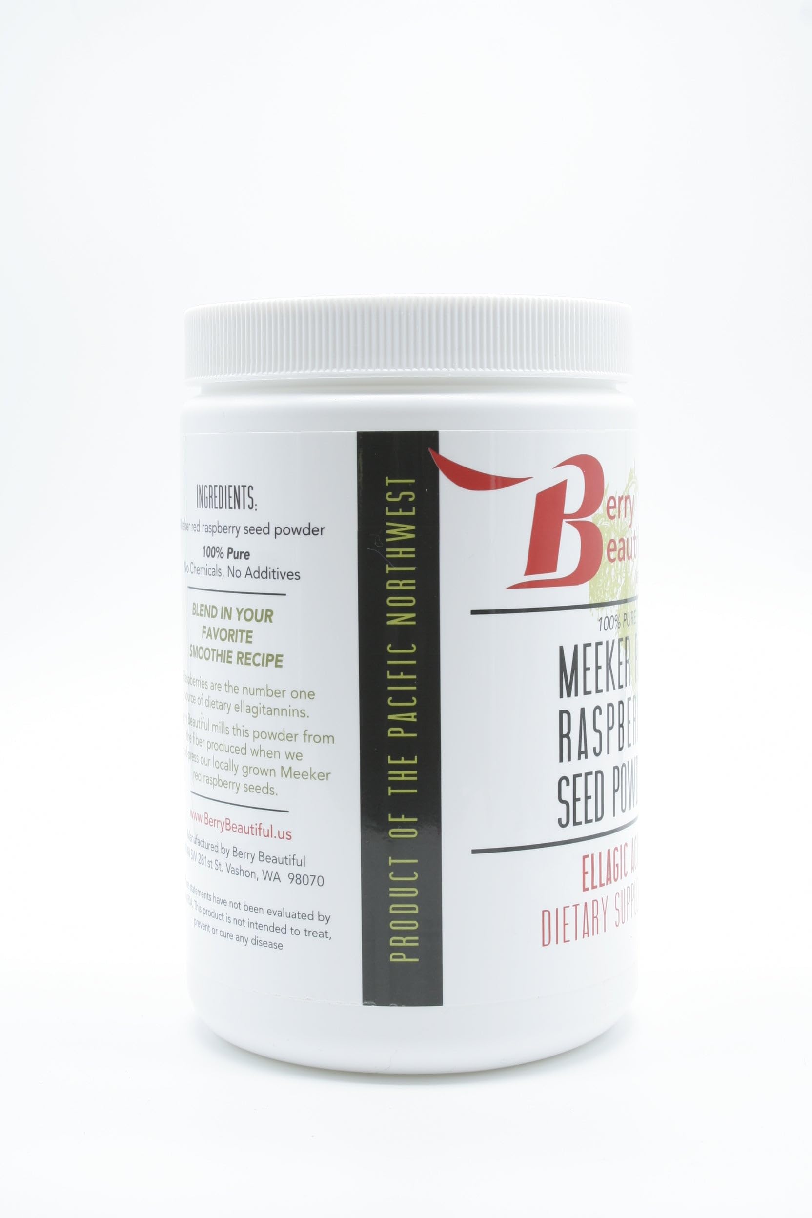Berry Beautiful eco-friendly packaging for raspberry seed powder