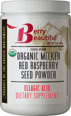 Berry Beautiful raspberry seed powder bottle ready to blend into smoothies for extra fiber