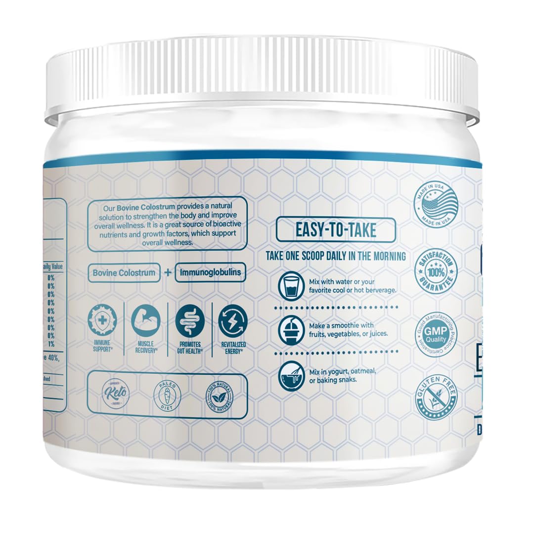 Berry Gen Colostrum Max powder texture close-up.