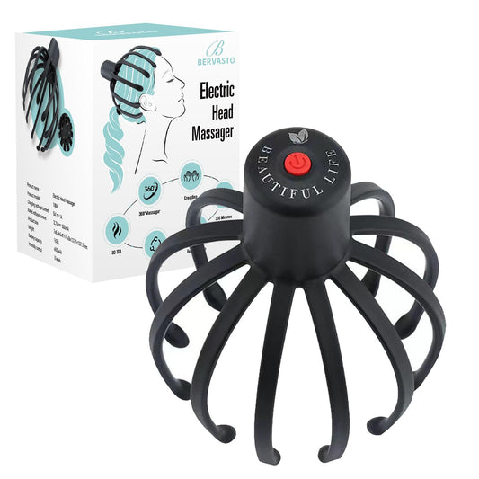 BERVASTO head massager shows three modes for customizable relaxation.