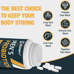 Besenify Probiotics 500B CFUs capsules close-up highlighting high potency.