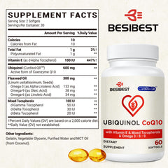 Besibest Omega 3-6-9 blend softgel capsules supporting heart and joints.