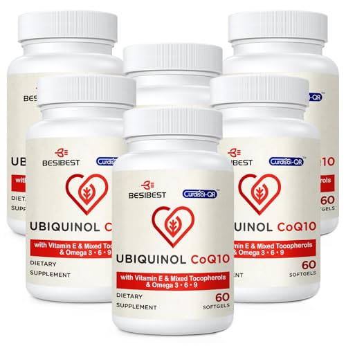 Besibest ubiquinol 600mg softgel bottle showing potential energy support.