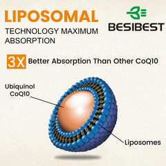 Besibest vegan softgels package shows plant-based CoQ10 for vegan diets.
