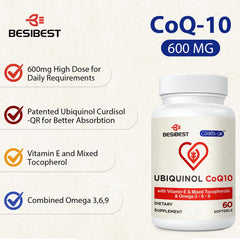 Besibest Ubiquinol 600mg formula with vitamin E and tocopherols.