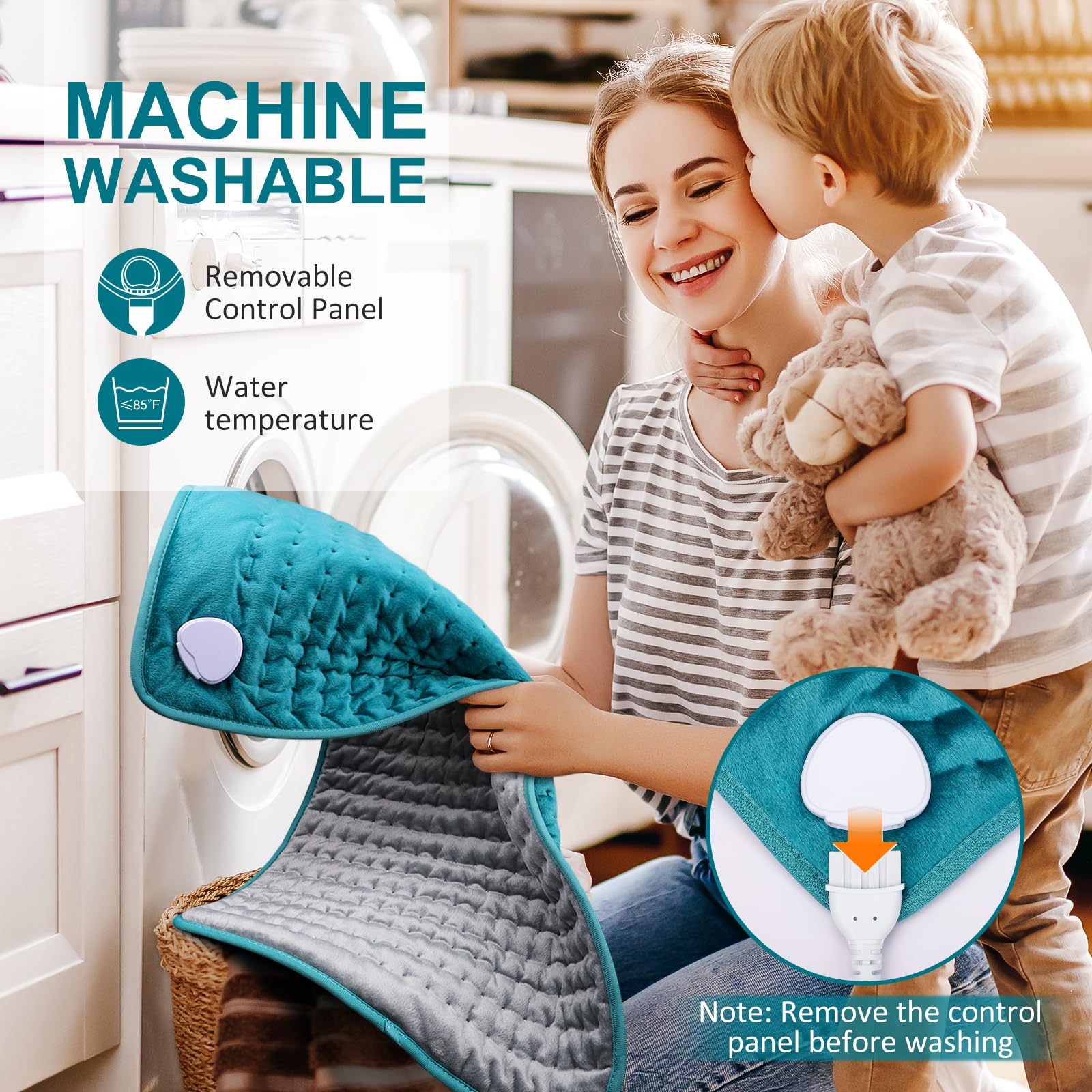 BESIGILA pad offers moist and dry heat options for flexible relief