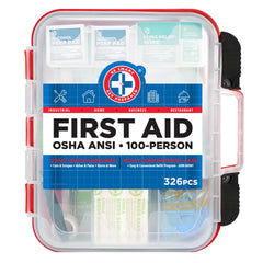 Be Smart Get Prepared First Aid Kit hard red case contents for quick access during emergencies